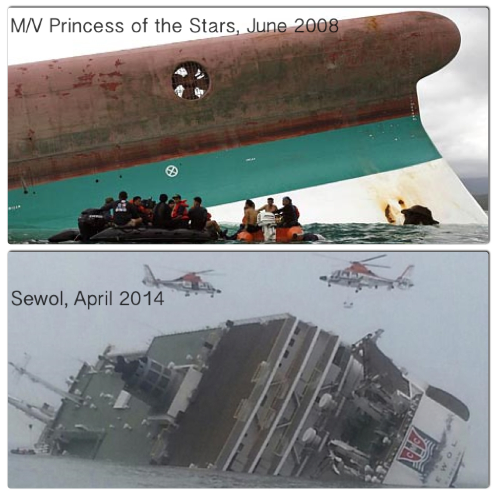 Two ferry accidents in Philippines and Korea 